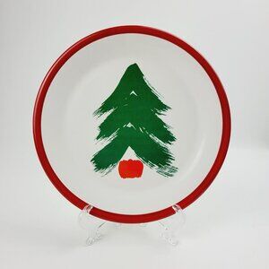 Pfaltzgraff Marimekko Christmas Tree Salad Plate Red Band Finland Style Design